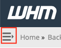 Expand WHM Sidebar by clicking on Expansion
Icon