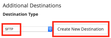 Choose an additional destination
type