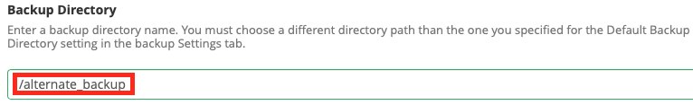 Specify backup destination directory
name