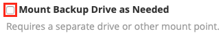 Do not mount backup drive unless you know how this will affect
things