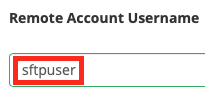 Enter the SFTP
username