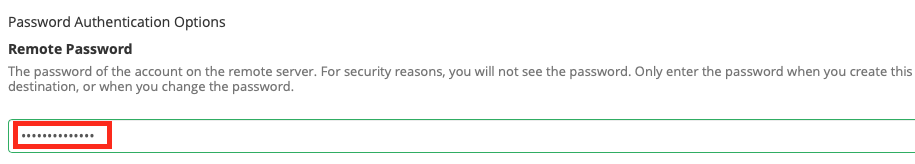 Enter the SFTP user
password