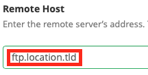 Type in the remote hostname for your FTP
service