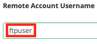 Specify the FTP
username