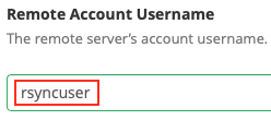 Specify the rsync
username