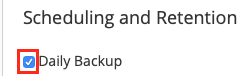 Enable daily
backups
