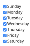 Choose the day or days you want the daily backups to
run