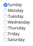 Choose which day the weekly backups are
generated