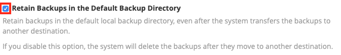 If you have space, it is ideal to keep a local copy of backups as
well as remote
backups