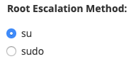 Select the Type of Root Escalation to
Use