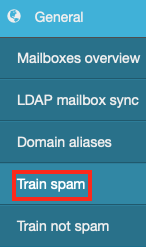 Click on Train Spam Near the Top of the
Sidebar