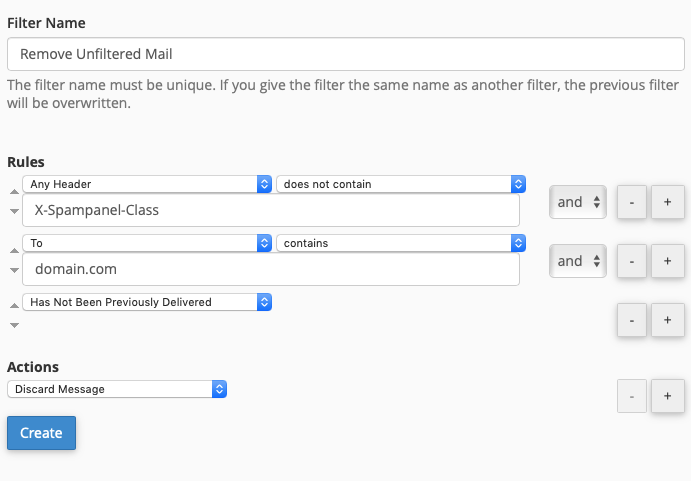 How to Set up a Filter in cPanel to Remove Direct
Spam