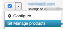 Select Manage Products from the Drop-Down
List