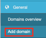 Click Add Domain in the
Sidebar