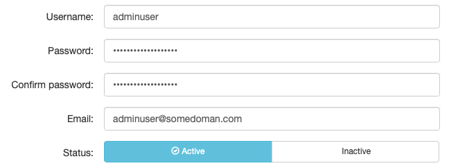 Fill in the Username, Password and Email Address for the Admin
Account