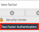 Click Two-Factor Authentication in the WHM
Sidebar