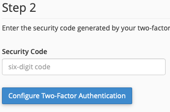 Enter the Displayed Code from Your Auth App and Press the
Button