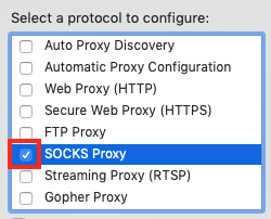 Click the Checkbox to the Left of SOCKS
Proxy