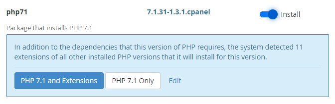 Choose Whether to Install Similar Extensions in the New Version of
PHP