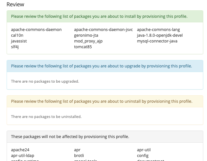 Review the Changes and Click the Provision Button if you Want to
Apply These
Changes