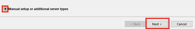 Click the Radio Button Next to Manual Setup... and Click
Next