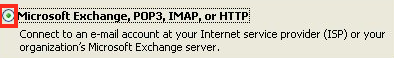 Select the First Radio Button to Set Up a POP or IMAP Account and
Click Next