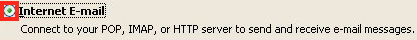 Click the Radio Button Next to Internet E-mail and Click
Next
