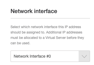 Select the Network to Apply an IP Address
to