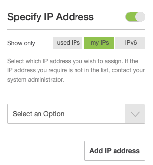 Enable Specify IP Address if you Want to Pick a Specific IP
Address