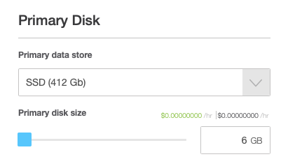 Choose the Type or Location of the Primary Storage from the
Primary Data Store and then Type in a Number or Slide the Slider to
Adjust the Size of the Main
Disk