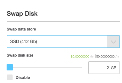 Specify the Swap Disk Type and Size if Your OS Supports
It