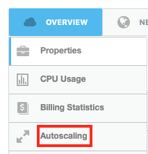 Select Overview and a Drop-Down Menu will Appear - Select
Autoscaling