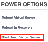 Click Shut Down Virtual Server from the Tools
Menu