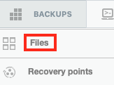 Select Files from the Backups
Menu