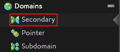 Select Secondary from the Domain
Menu