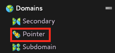 Select Pointer from the Domains
Section