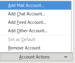 Select Account Actions and Then Add Mail
Account