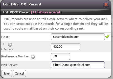 Enter your New Mail Records and Click
Save