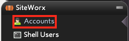 Click on Accounts in the SiteWorx
Section