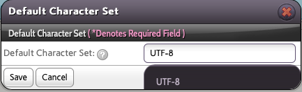 Enter the Character Set you Want to Use and Click
Save
