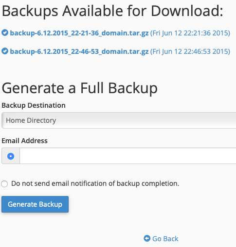 Select the Existing Full Backup to Download or Create a New
One