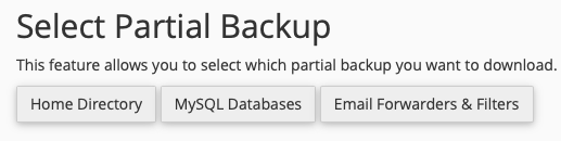 Click the Button for the Type of Partial Backup you want to
Create