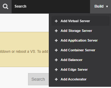 Choose Build and then Add Virtual
Server.