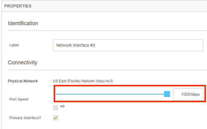 Select the Appropriate Speed from the Port Speed
Slider