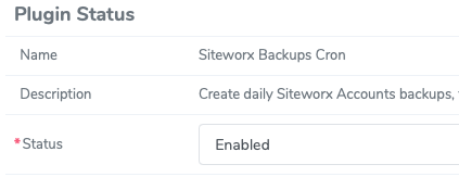 Enable or Disable Automatic Backups of all SiteWorx
Accounts