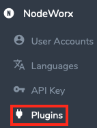 Click on Plugins in the NodeWorx Section of the
Sidebar