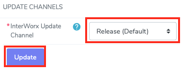 Select the Update Channel and Click the Update
Button