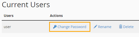 Select Change Password Near the MySQL
User