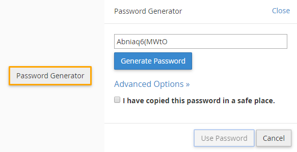 You can use the Password Generator to Create a Secure
Password