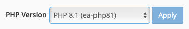 Select the PHP Version you Want to Assign to the Selected Domain and
click Apply